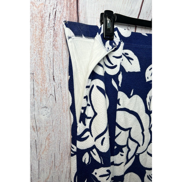 Maeve Anthropologie Women's Flared Floral Print Skirt Blue White Button Front XL - Picture 6 of 9